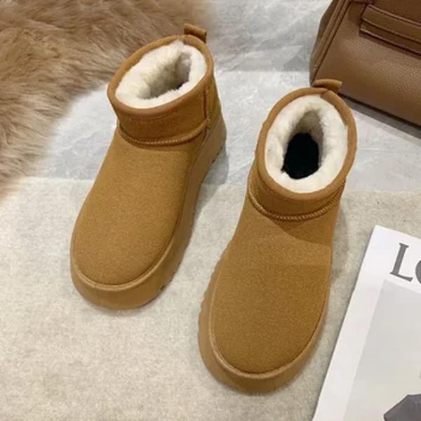 Botas de neve grossas clássicas para mulheres, botas de tornozelo quente, sapatos confortáveis para senhoras, inverno, novo, 2023