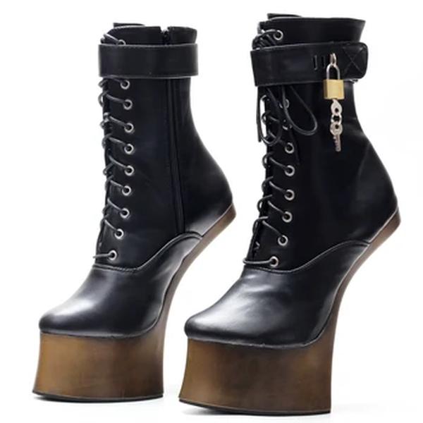 Jialuowei-Botas De Salto Alto Fantasia Para Mulheres, Ponyplay, Bootfetish Botas De Plataforma Do Tornozelo, Em Estoque, Transporte Rápido, Novo, 7 ", Tamanho 36-46