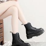Botas de plataforma originais para mulheres e homens, sola grossa, tornozelo, sexy, fêmea, punk, sapatos de motocicleta, botas de combate, plus size, couro