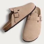 Shalues-Tamancos Clássicos em Cortiça para Homens e Mulheres, Sandálias de Camurça Soft Footbed, Arch Support, Beach Slides, Home Mules, Trendy Slides