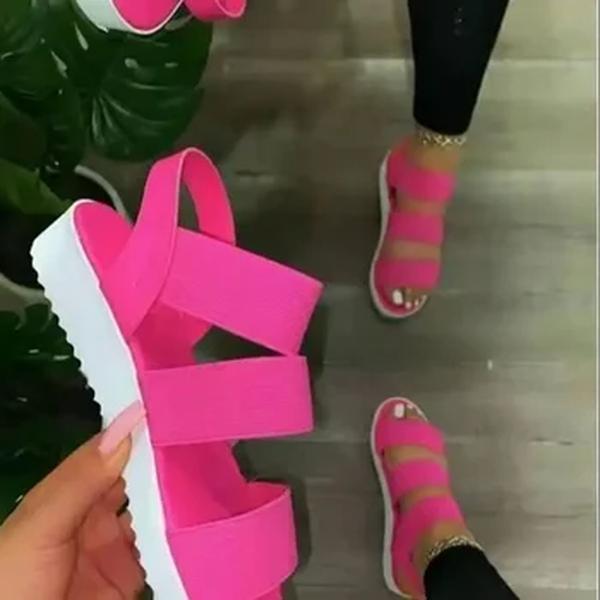 Sandálias de salto plano para mulheres, alça cruzada, dedo do pé aberto, plus size, esporte ao ar livre, sapatos casuais de praia, oferta nova
