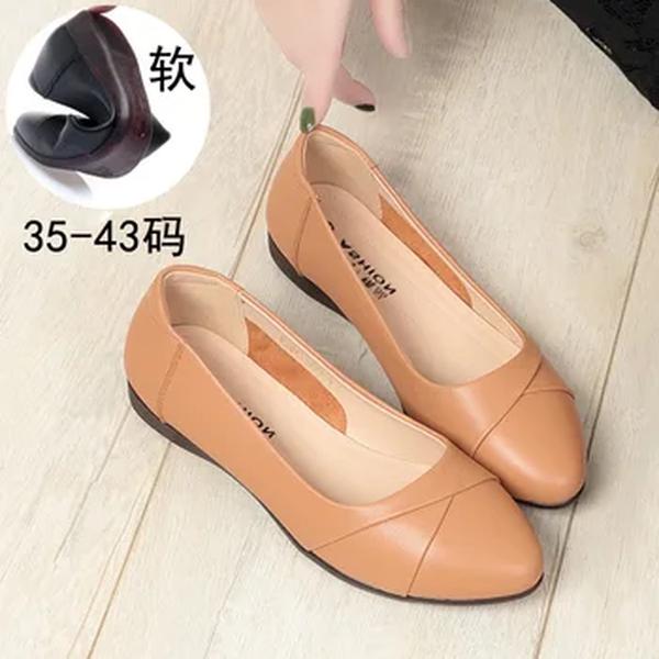 CINESSD-Sapatos baixos de couro genuíno para mulheres, fundo confortável, mocassins casuais, sapatos para mães, tamanho grande, 41, 42, 43, novo, outono, 2023