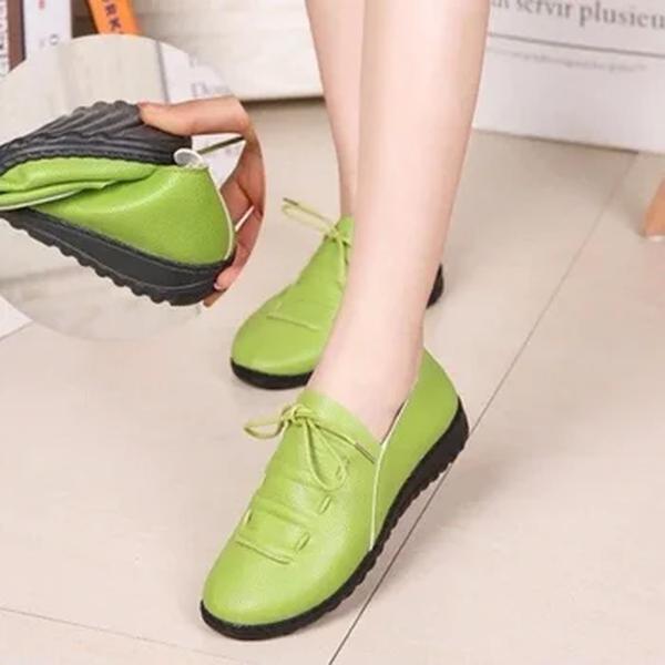 Sapato raso confortável e casual para mulheres, sapato de feijão versátil e elegante para mulheres grávidas e mães, novo para primavera e verão