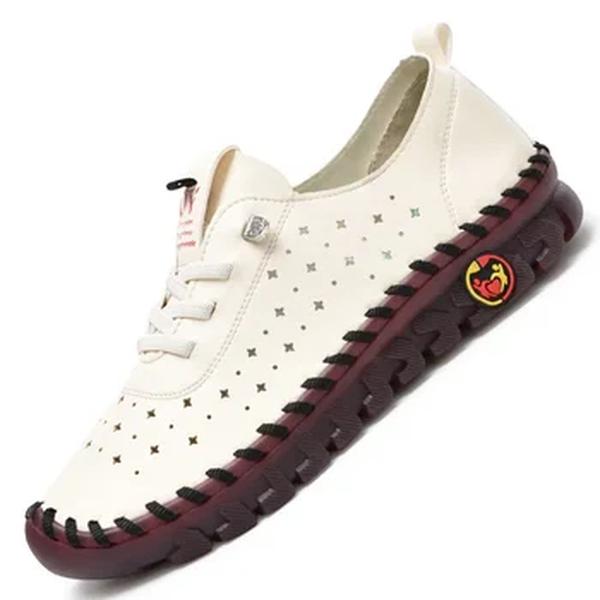 Mocassins de couro PU para mulheres, Oxford Soft Sole Flats, tênis casuais antiderrapantes, sapatos de mãe confortáveis, tênis da moda