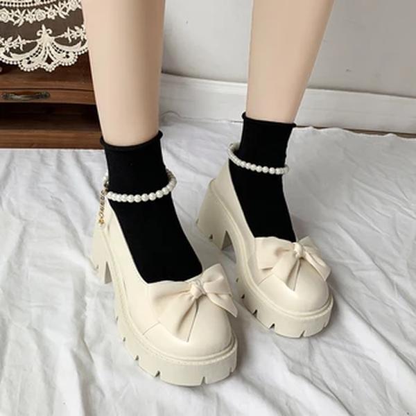 BCEBYL-Sapatos femininos de boca rasa, salto quadrado, sola grossa, casual, arco monocromático, dedo do pé redondo, elegante, sexy, elegante, novo