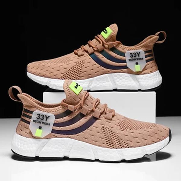 Calçado esportivo respirável masculino, tênis leve, masculino em vulcanização, tênis ao ar livre, corrida, caminhada, verão