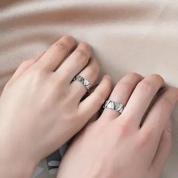 Anel de casal gótico punk ajustável, anéis irregulares para homens, jóias vintage, anel Y2K, gótico, 1pc