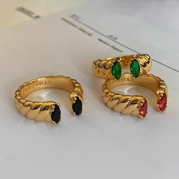 Foxanry-Anéis de Noivado Dourado para Mulher, Não Desbotando, Na Moda, Elegante, Espumante, Zircão, Casamento, Noiva, Joias, Casais