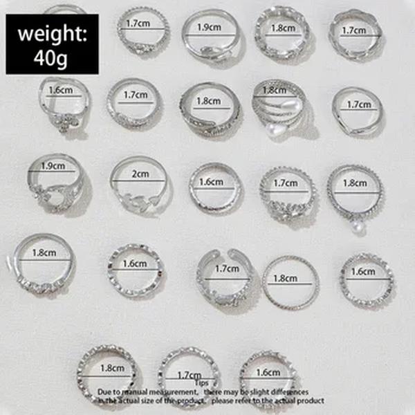 Conjunto de Anéis Geométricos para Mulheres, Cor Prata, Olho, Cruz, Sol, Lua, Folha, Charme, Anel de Dedo Feminino, Boho Party Jewelry