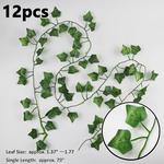 LED Plantas Artificiais para Varanda, Guirlanda de Liana, Folha De Rattan De Seda, Decoração Da Videira, Decoração Do Quarto, Casa E Sala De Estar, Terraço Exterior, 12PCs