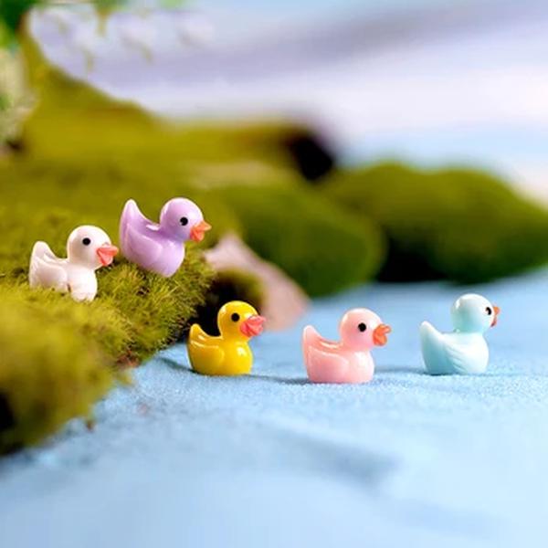 Mini Duck Miniature Figurine Ornamentos, Artesanato Animal DIY, Desk Pot, Paisagem, Carro, Jardim, Acessórios para Decoração, 5-50Pcs
