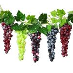 Decorações plásticas artificiais do fruto para o partido do casamento fornece, uva simulada, grupos, frutos falsificados