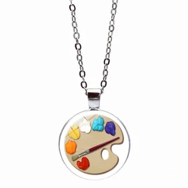 Conjunto de Jóias de Vidro para Mulheres, Panelas de Artista Criativo, Colar, Pulseiras, Brincos, Paleta, Meninas