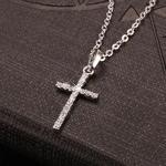 Jesus Cruz Colar de Pingente para Homens e Mulheres, Ouro, Cor Preta, Cristal, Jóias Femininas, Drop Shipping, Moda, Atacado