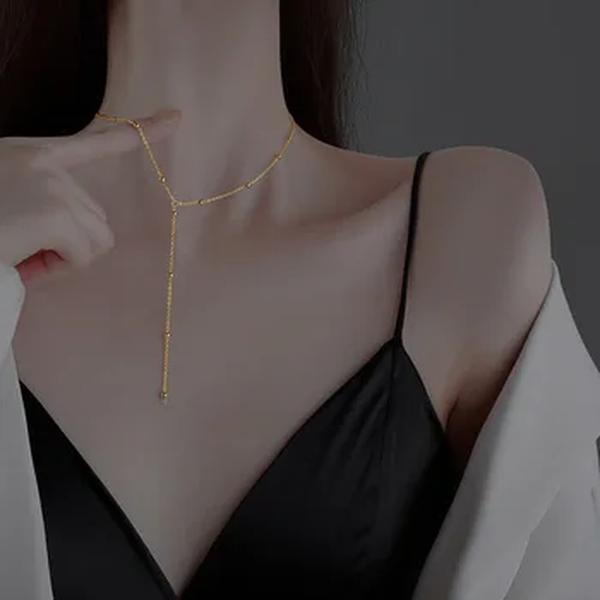 Trendy Rodada Bead Borla Colar para As Mulheres Nova Clavícula Verão Feminino Gargantilha Longa Cadeia Geométrica Encantos Do Partido Jóias