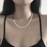 Colar de corrente de cobra plana prata esterlina 925, lâmina fina, encantos masculinos e femininos, moda de menino e menina, presentes de casamento e feriado, 4mm