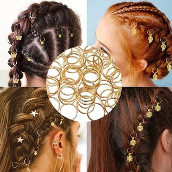 Dreadlock Beads Clipes para Trança de Cabelo, Anéis e Punhos, Jóias Ajustáveis, Encantos Acessórios, Mix Color, Hoop, 14mm, 30PCs por lote