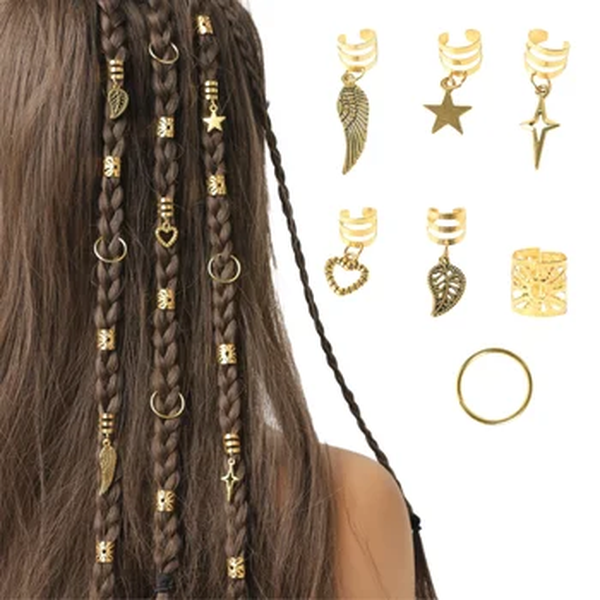 Liga Braid Hair Ring para meninas e mulheres, Dreadlock, Hippie Style, Acessórios para cabelo, Cabelo trancado Jóias, 45pcs