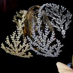 ASNORA-Cubic Zirconia Tiara Coroa, Diadema Bridal Acessórios Do Cabelo Do Casamento, CZ Folha De Cristal Headbands, Couronne Partido Jóias, Novo