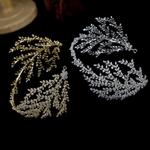 ASNORA-Cubic Zirconia Tiara Coroa, Diadema Bridal Acessórios Do Cabelo Do Casamento, CZ Folha De Cristal Headbands, Couronne Partido Jóias, Novo