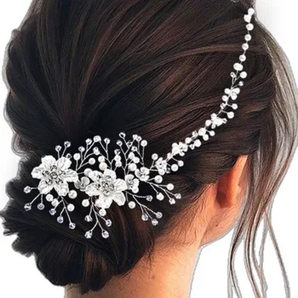 Cristal Casamento Pentes De Cabelo para As Mulheres, Laterais Hairbands, Nupcial Headpiece Clip, Noiva Presente Da Jóia, Acessórios Milagrosos, Peal Flor