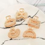 Semicírculo Retangular Forma do Coração Clipes de Cabelo para Mulheres, Requintado Bowknot Jóias, Laço, Acessórios Do Casamento, Headwear Presente