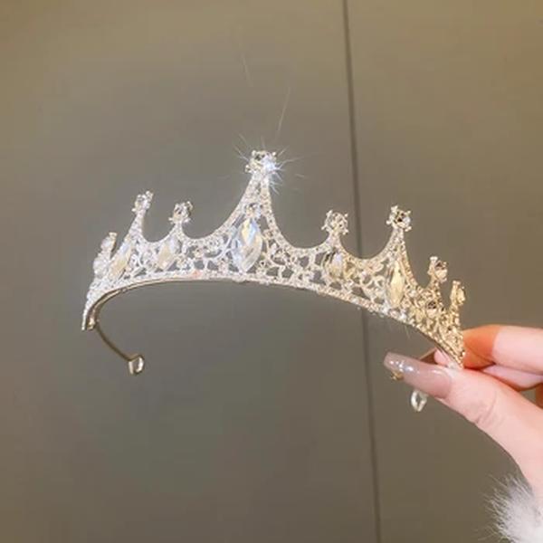 Rhinestone brilhante luxo casamento coroa, tiaras para mulheres, noivas tiaras e cocares, jóias elegantes e versáteis
