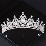 Cabelo casamento Tiara Cristal Nupcial Tiara Coroa Cor Prata Diadema Veil Tiaras Acessórios para cabelo casamento Headpieces Cabeça Jóias