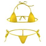 Conjunto de biquíni de praia para mulheres, conjunto de lingerie, sem encosto, estilo de corpo, corda, garfo alto, sutiã, praia, férias, novo