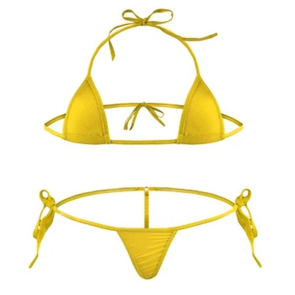 Conjunto de biquíni de praia para mulheres, conjunto de lingerie, sem encosto, estilo de corpo, corda, garfo alto, sutiã, praia, férias, novo