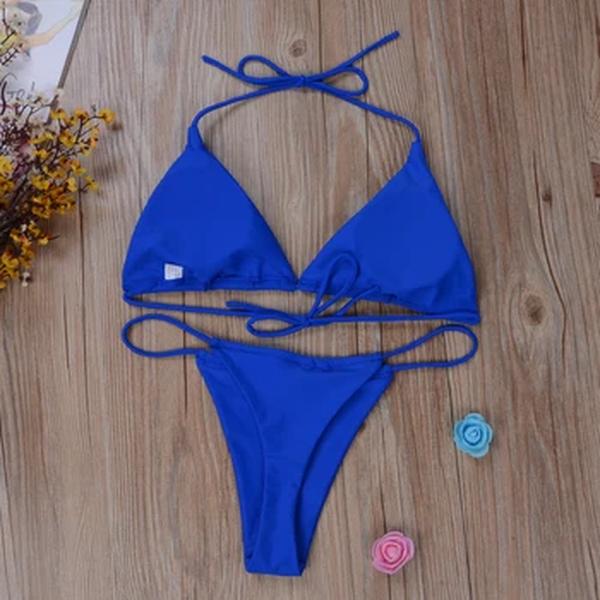 Conjunto de biquíni feminino sexy de gravata lateral, maiô estilo bandagem, maiô brasileiro, sutiã ultrafino, conjuntos breves, conjunto de lingerie erótico