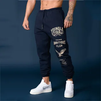 Calça de moletom longa masculina esportiva, calças de treinamento fitness, Europa e Estados Unidos, nova, outono, 2023