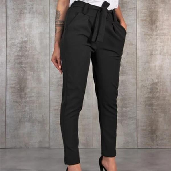 Borntogirl 2023 primavera verão outono casual fino chiffon calças finas para as mulheres de cintura alta preto caqui verde calças mulher