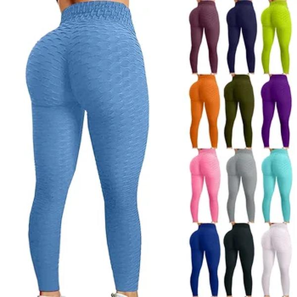 Leggings de ioga com efeito de levantamento de bumbum para mulheres, calças justas esportivas, alto desempenho, multicoloridas