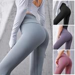 Calças de ioga com nervuras para mulheres, cintura alta, legging sem costura, controle de barriga, calças justas esportivas, fitness, corrida