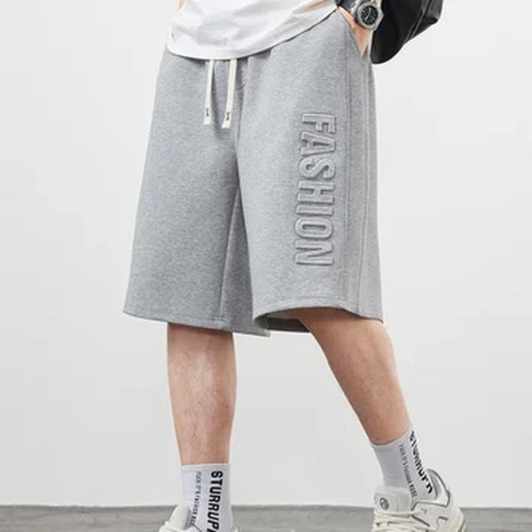 Calça curta de algodão solto monocromático masculina, shorts casuais retos, tamanho grande, shorts para letras moda verão, novo, 8XL, 2024