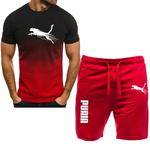 Conjunto de t-shirt e shorts de jogging respirável masculino, roupa esportiva fitness, running suit casual de 2 peças, novo, 2022