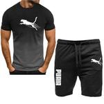 Conjunto de t-shirt e shorts de jogging respirável masculino, roupa esportiva fitness, running suit casual de 2 peças, novo, 2022
