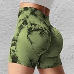 Shorts esportivos sem costura para mulheres, arranhão elástico, cintura alta, push up, controle de barriga, ginástica fitness, treino, calções de ioga, verão