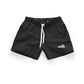 Calça de praia respirável de cintura baixa masculina, moda praia verão, calções estampados sexy, maiô, moda praia