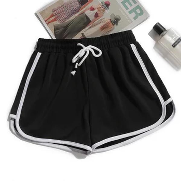 Calção respirável de cor doce feminina, calça curta esportiva, tamanho grande, cintura elástica, senhora, moda verão, calça casual