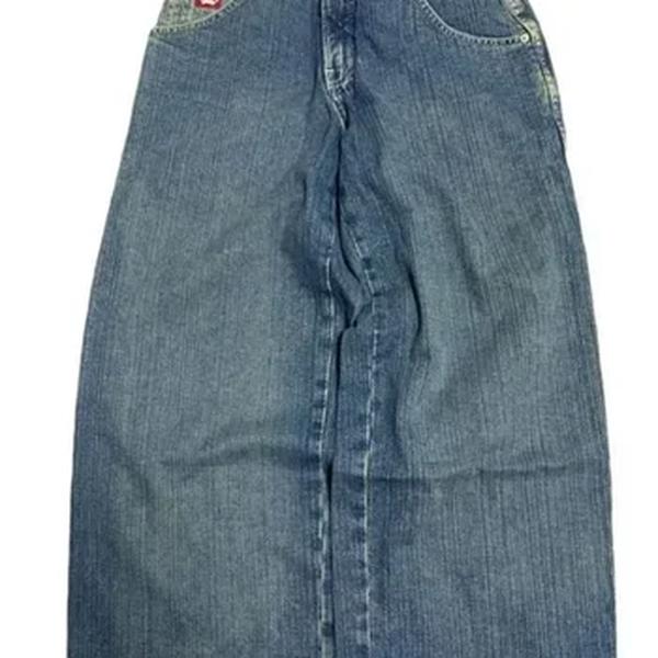 JNCO-Jeans Baggy Vintage para Homens e Mulheres, Calças Hip Hop, Carta Bordada, Cintura Alta, Calças Largas, Góticas, Harajuku, Y2K, Novo