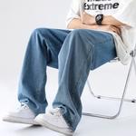 Adolescente Slim Fitting Casual Jeans, Versátil Sportswear Calças, Perna reta, na moda, Slim, Loose, M-5XL