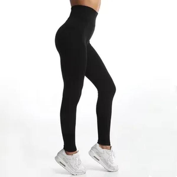 CUHAKCI-Leggings de ioga sem costura feminina, cores puras, slim fit, calça lápis casual preta, jeggings elásticos altos, calças de treino