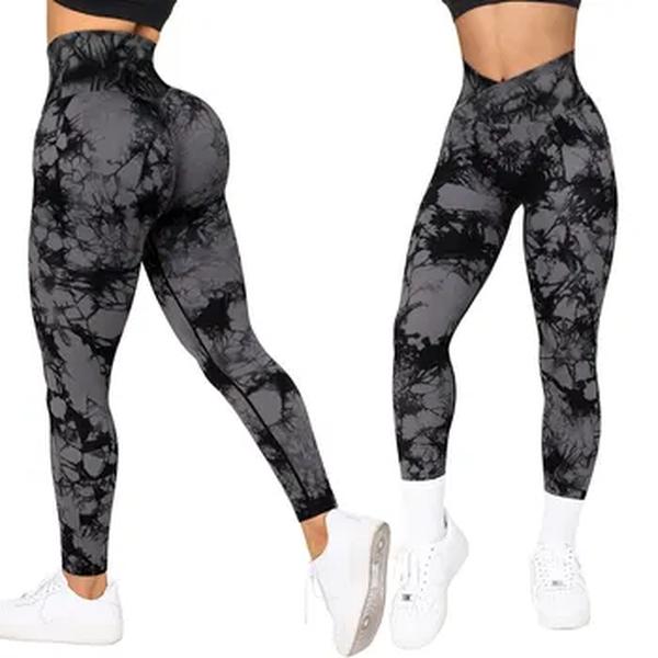 Tie Dye feminino leggings fitness, calças sem costura, push up, treino, esporte, raspar bunda, roupa de ginástica feminina