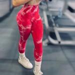 Leggings push-up sem costura para mulheres, cintura alta, calças booty, arranhão, esportes fitness, treino, ioga, Tiedye, navio da gota