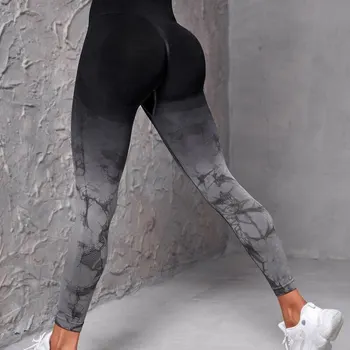 Calças Push Up Yoga sem costura para mulheres, Joggings de cintura alta, calças esportivas fitness, ginástica Workout Scrunch, Tie Dye Running Leggings