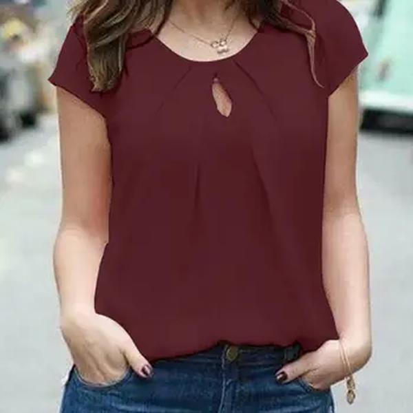 ZANZEA-Blusa de manga curta feminina, tops com o pescoço, túnica sólida, camisa elegante de trabalho, camisa de férias, praia, verão, 2022