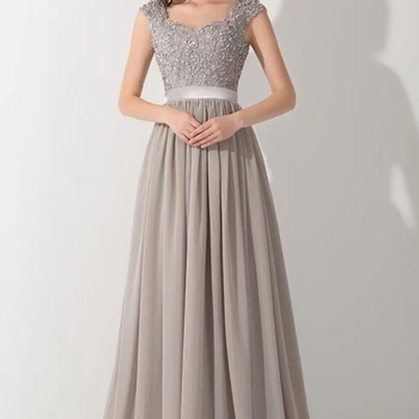 BABYONLINE vestido de robe de soirée A Linha Vestidos Dama de honra para Contas de Pérolas Festa de Casamento Chiffon Longo Illusion Voltar Vestidos שמלות שושבינה