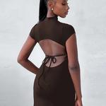 Hugcitar-Mini vestido feminino de manga curta com renda sem encosto, Bodycon de fenda lateral, magro, Streetewar sexy, roupas casuais, clube